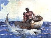 Winslow Homer Shark Fishing Spain oil painting artist